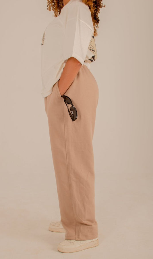 Beige Sweatpants wide leg - Underrated store