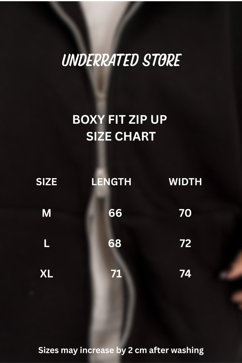 BLACK ZIP - UP BOXY FIT - Underrated store