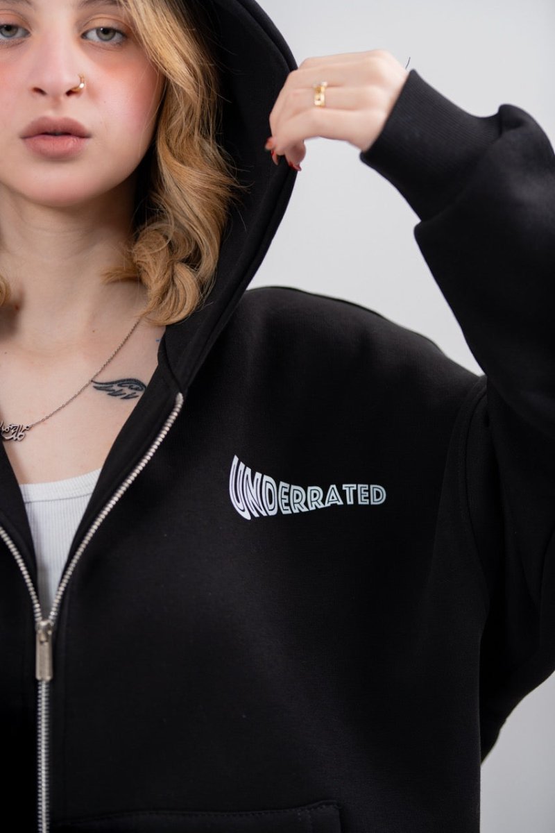 BLACK X UNDERRATED ZIP - UP - Underrated store