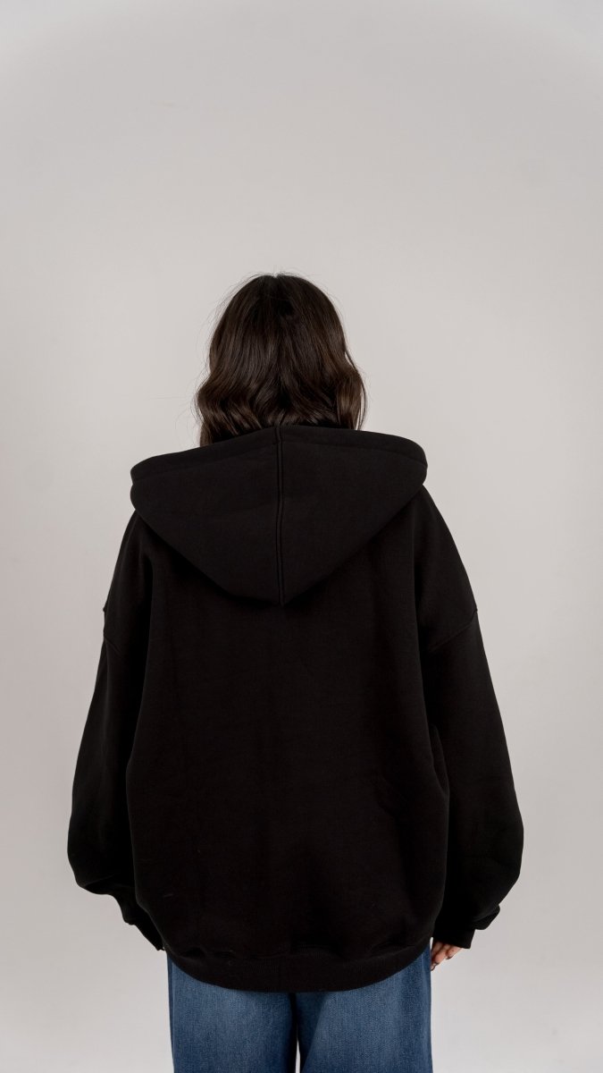 BLACK ZIP - UP BOXY FIT - Underrated store