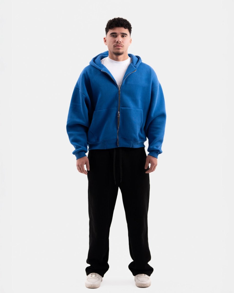 BLUE ZIP - UP BOXY FIT - Underrated store