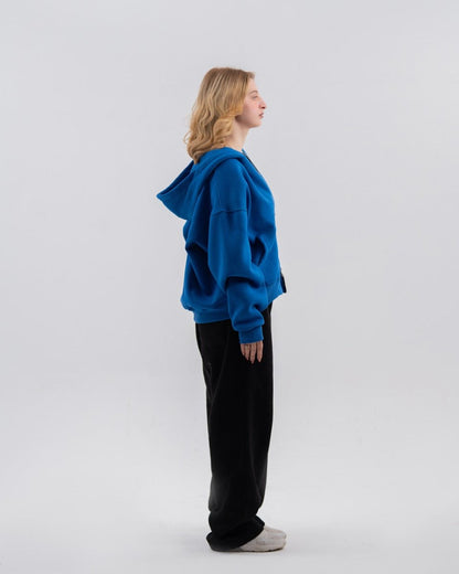 BLUE ZIP - UP BOXY FIT - Underrated store