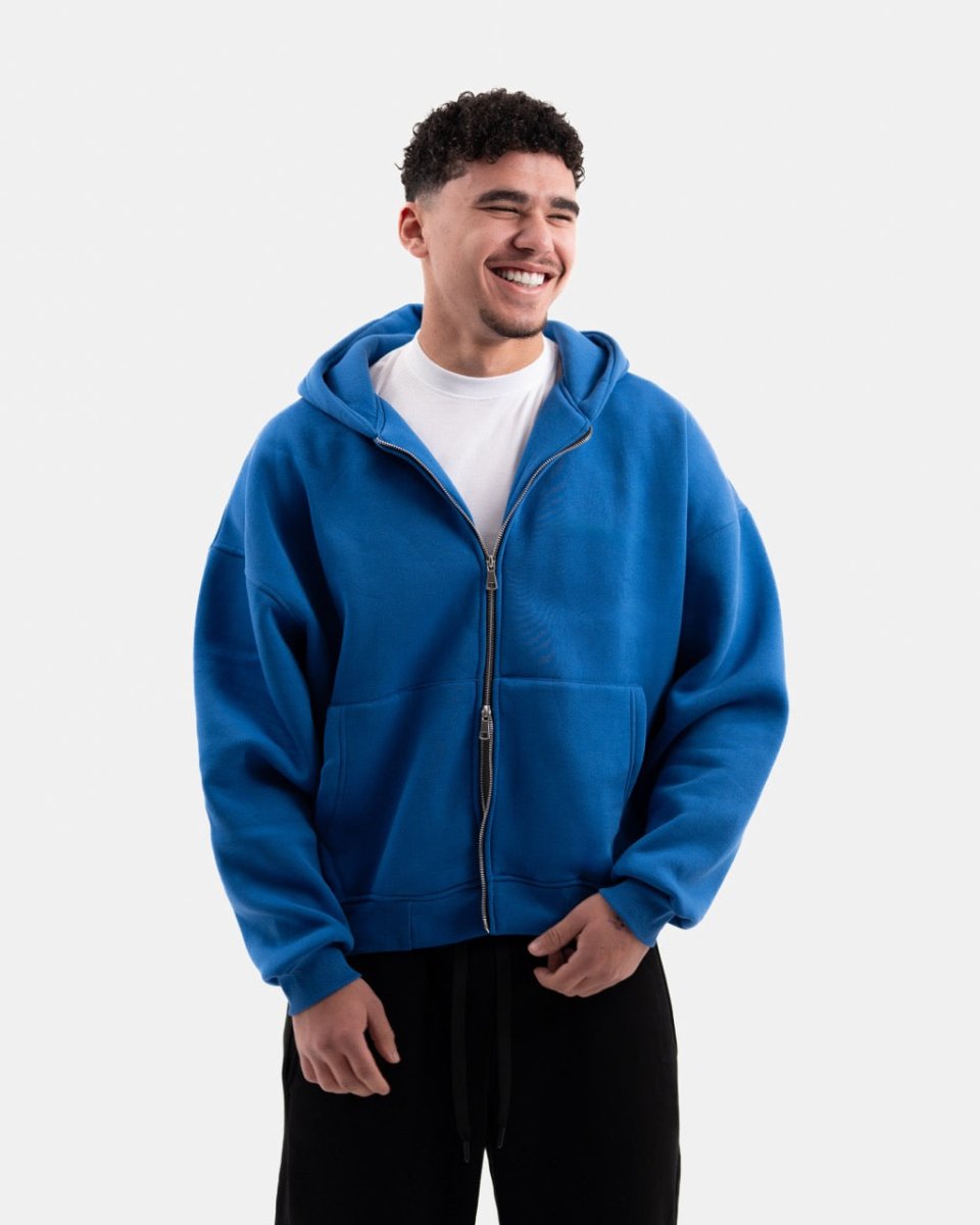 BLUE ZIP - UP BOXY FIT - Underrated store