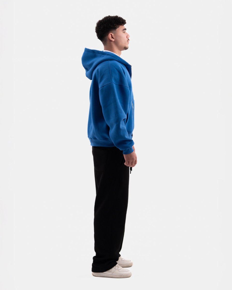BLUE ZIP - UP BOXY FIT - Underrated store
