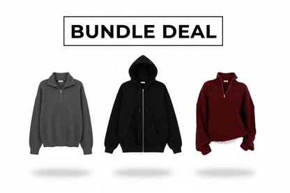 Bundle Q - ZIP SWEATER - Burgundy & GRAY X Black Zip Up - Underrated store