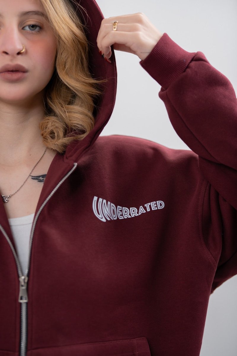 BURGANDY X UNDERRATED ZIP - UP - Underrated store