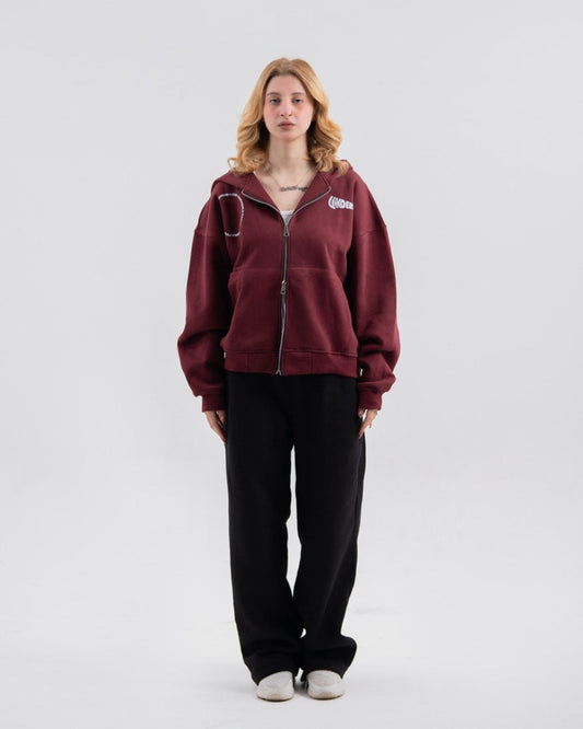 BURGANDY X UNDERRATED ZIP - UP - Underrated store