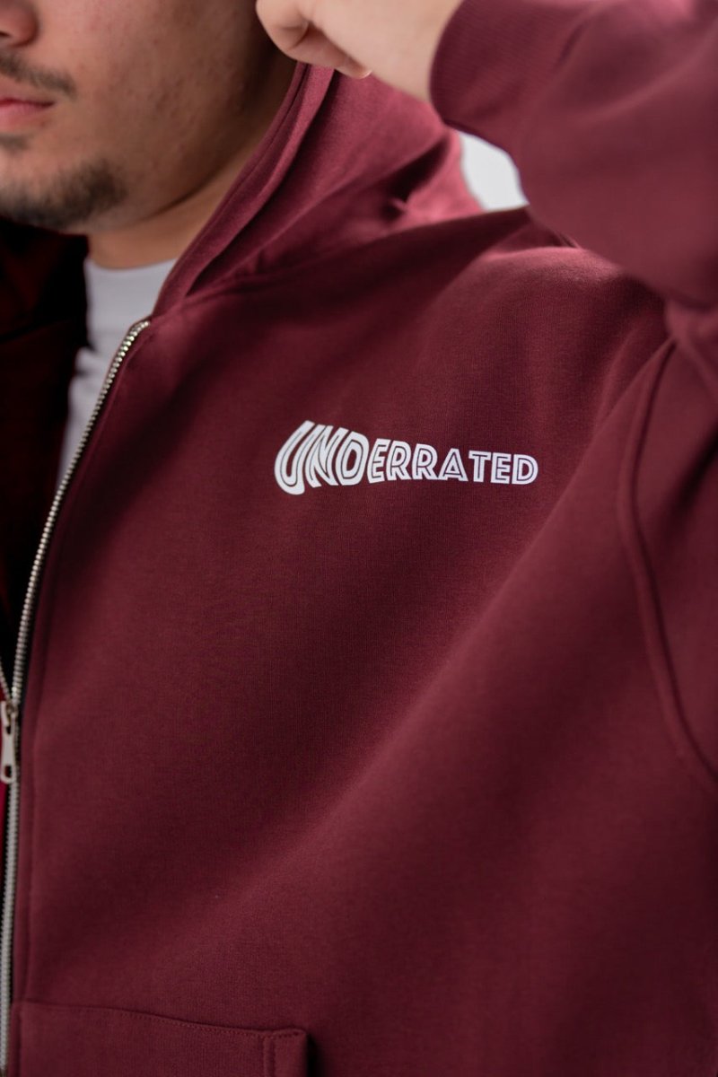 BURGANDY X UNDERRATED ZIP - UP - Underrated store