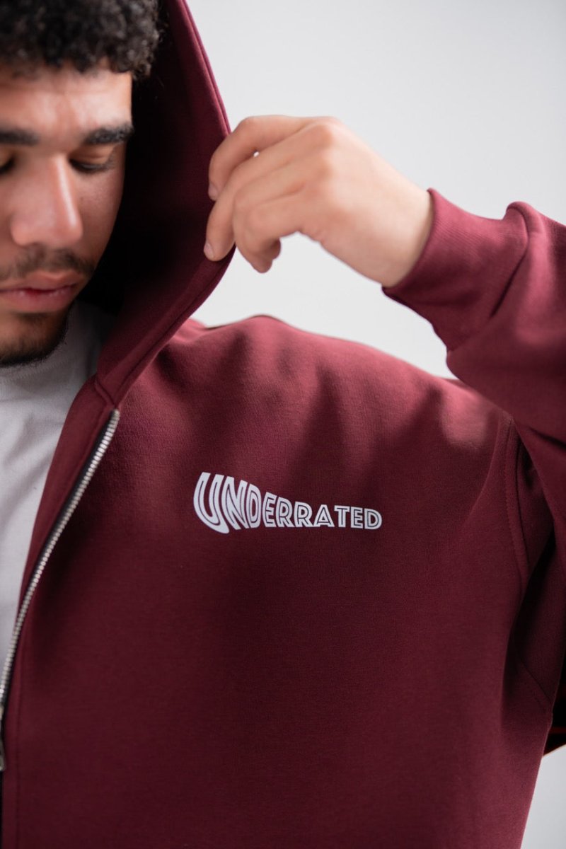 BURGANDY X UNDERRATED ZIP - UP - Underrated store