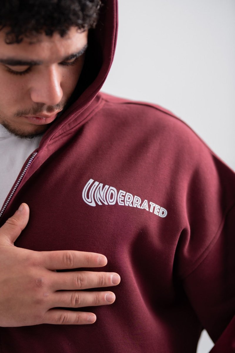 BURGANDY X UNDERRATED ZIP - UP - Underrated store