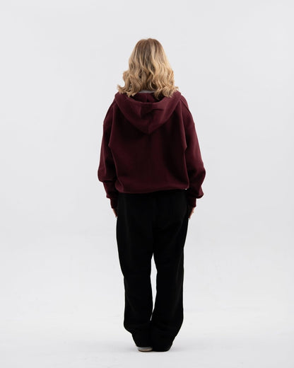 BURGANDY ZIP - UP BOXY FIT - Underrated store