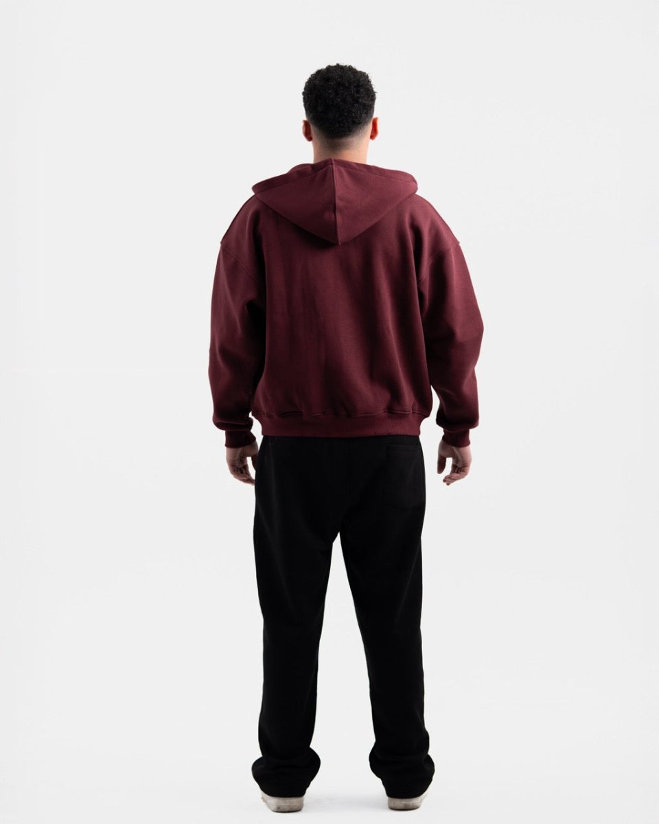 BURGANDY ZIP - UP BOXY FIT - Underrated store