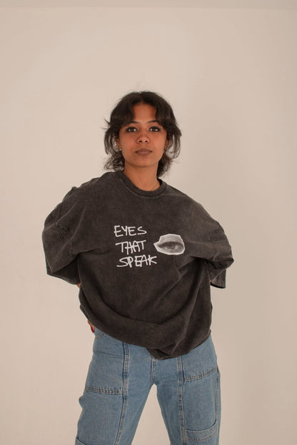 Eyes Speak Washed Tee - Underrated store