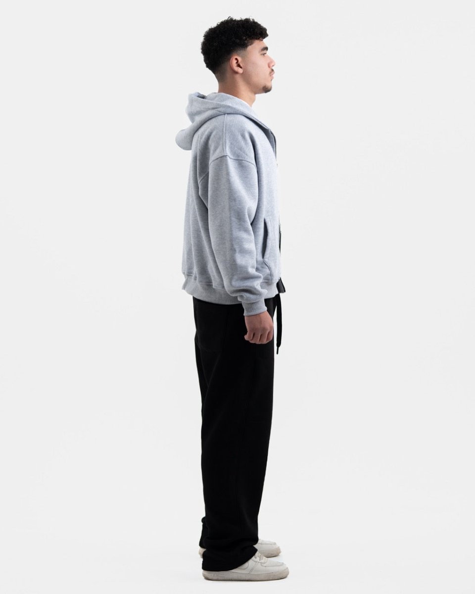 GRAY ZIP - UP BOXY FIT - Underrated store