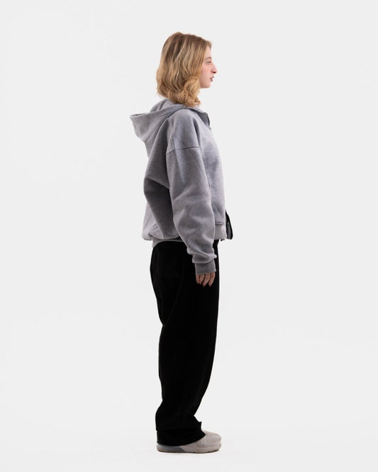 GRAY ZIP - UP BOXY FIT - Underrated store