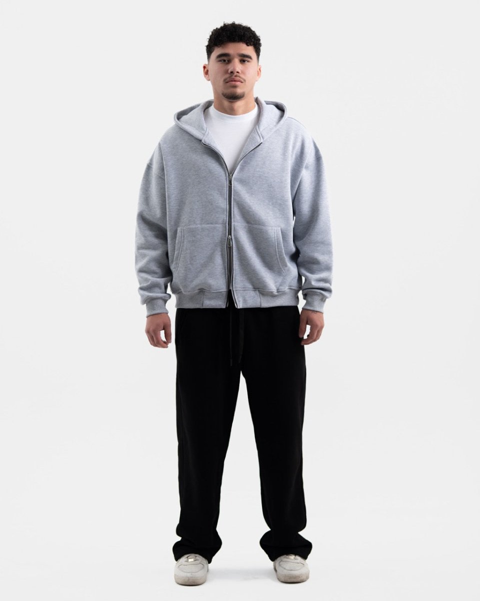 GRAY ZIP - UP BOXY FIT - Underrated store