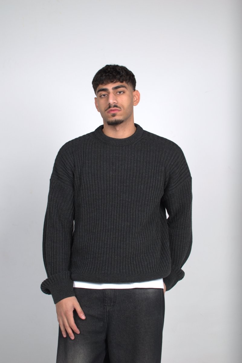 Knitted Sweater Dark Gray - Underrated store