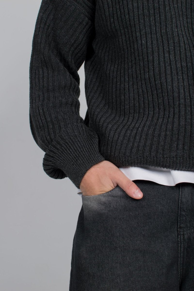 Knitted Sweater Dark Gray - Underrated store