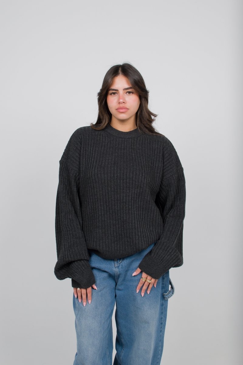 Knitted Sweater Dark Gray - Underrated store