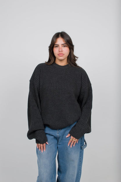 Knitted Sweater Dark Gray - Underrated store