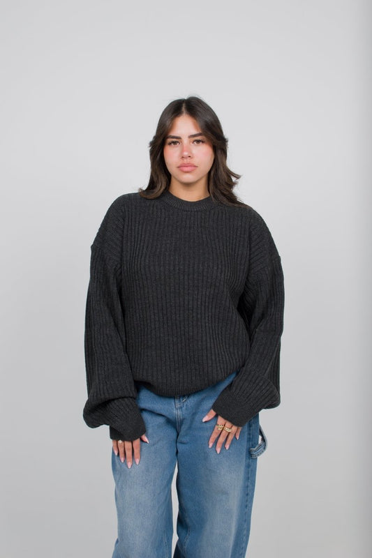Knitted Sweater Dark Gray - Underrated store