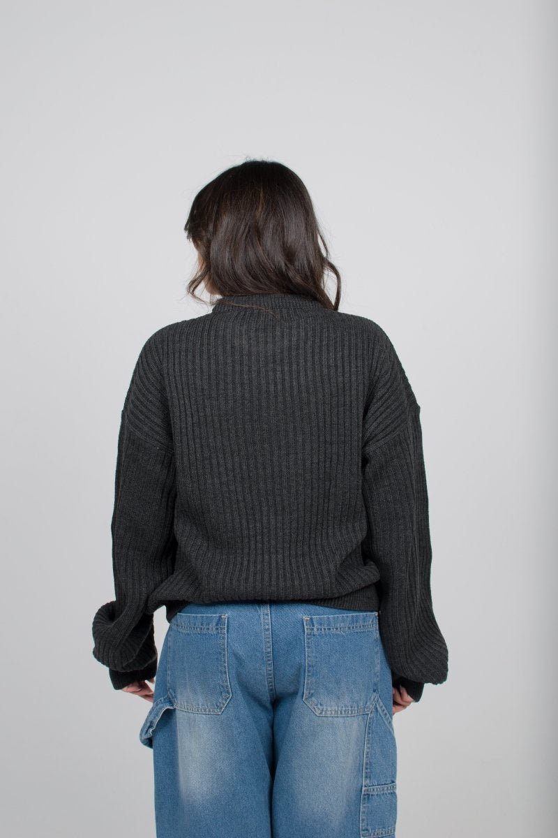 Knitted Sweater Dark Gray - Underrated store