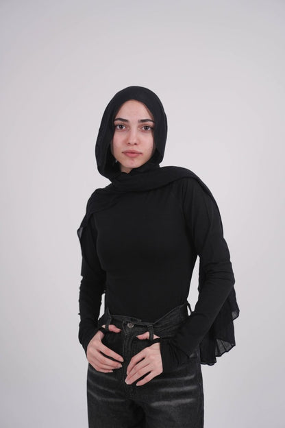 Long Sleeve Black Basic Top - Underrated store