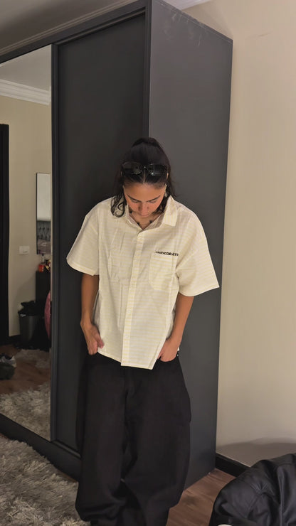 Striped Shirt butter yellow Boxy