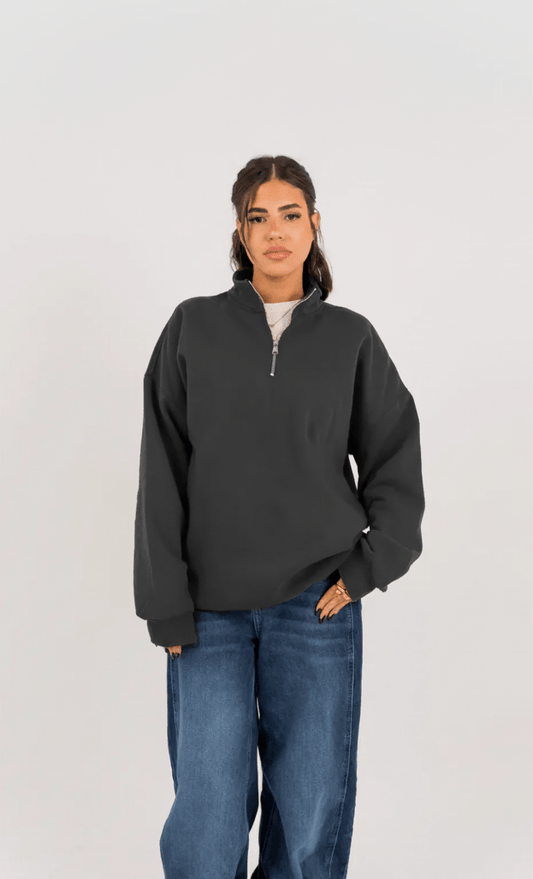 Q - ZIP SWEATSHIRT - Gray - Underrated store