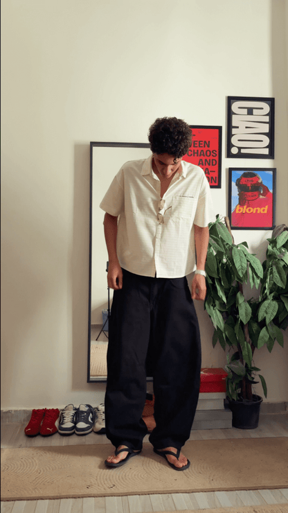 Striped Shirt butter yellow Boxy - Underrated