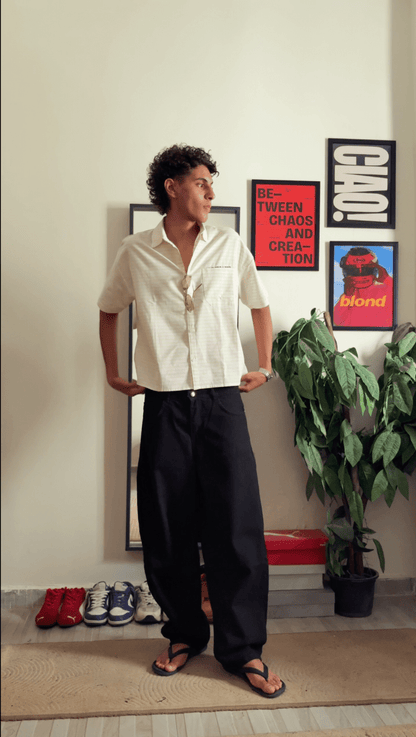Striped Shirt butter yellow Boxy - Underrated