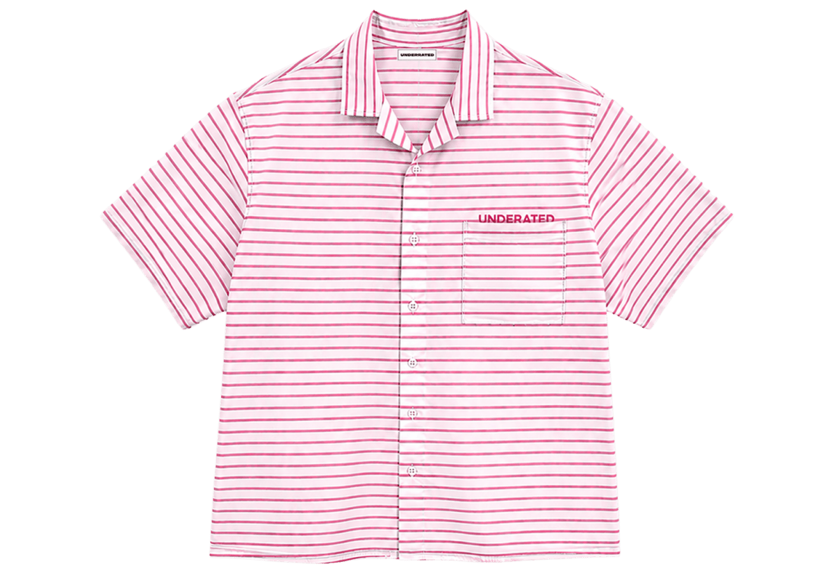 Striped Shirt Ruby Pink Boxy - Underrated