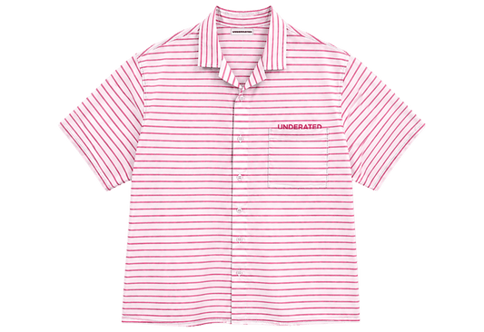 Striped Shirt Ruby Pink Boxy - Underrated